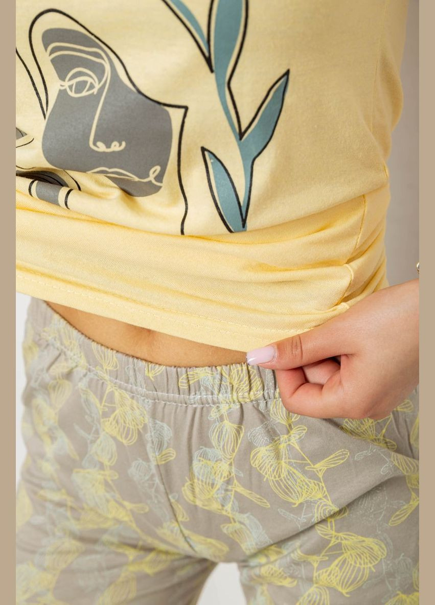 Жовта всесезон жіноча піжама з принтом Fashion