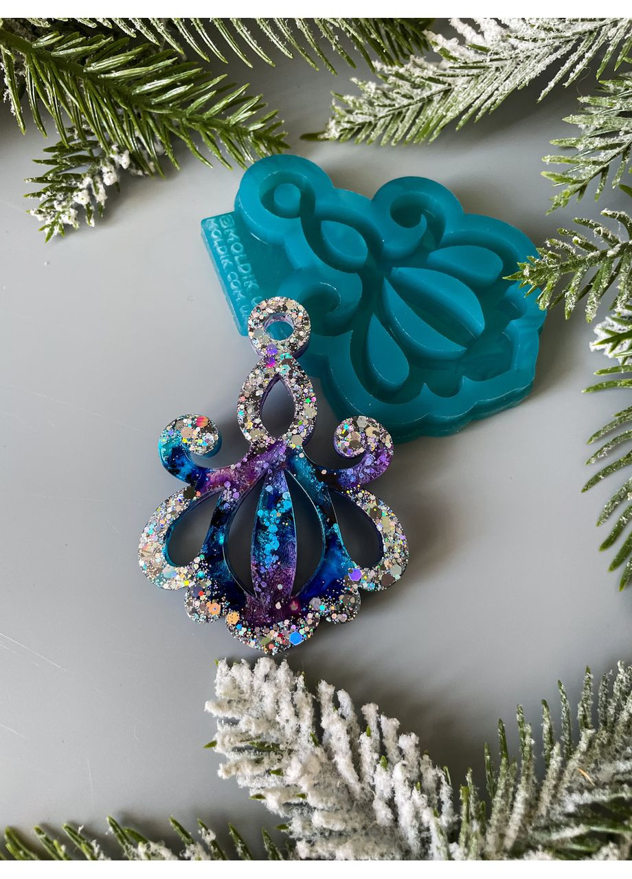 Молд Вензель широк для новогодних игрушек на елку силиконовая форма для эпоксидной смолы No Brand (370566746)