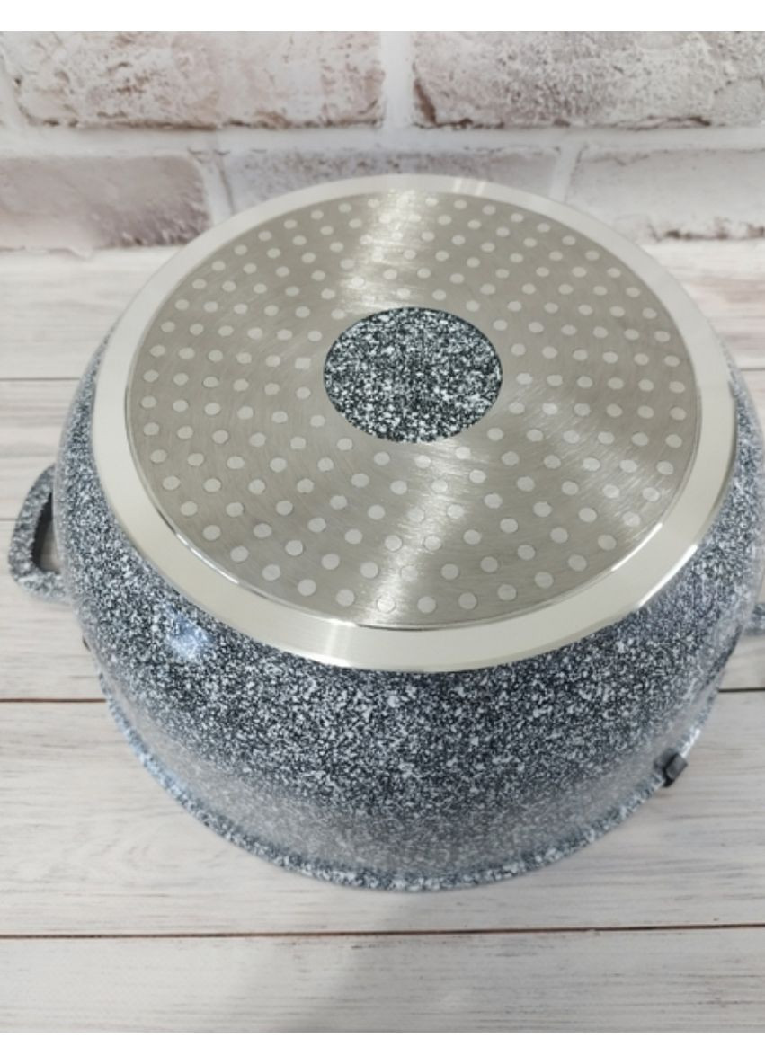 Каструля EB-3977 з гранітним антипригарним покриттям 22 см 3.7 л Сірий Edenberg (359401899)