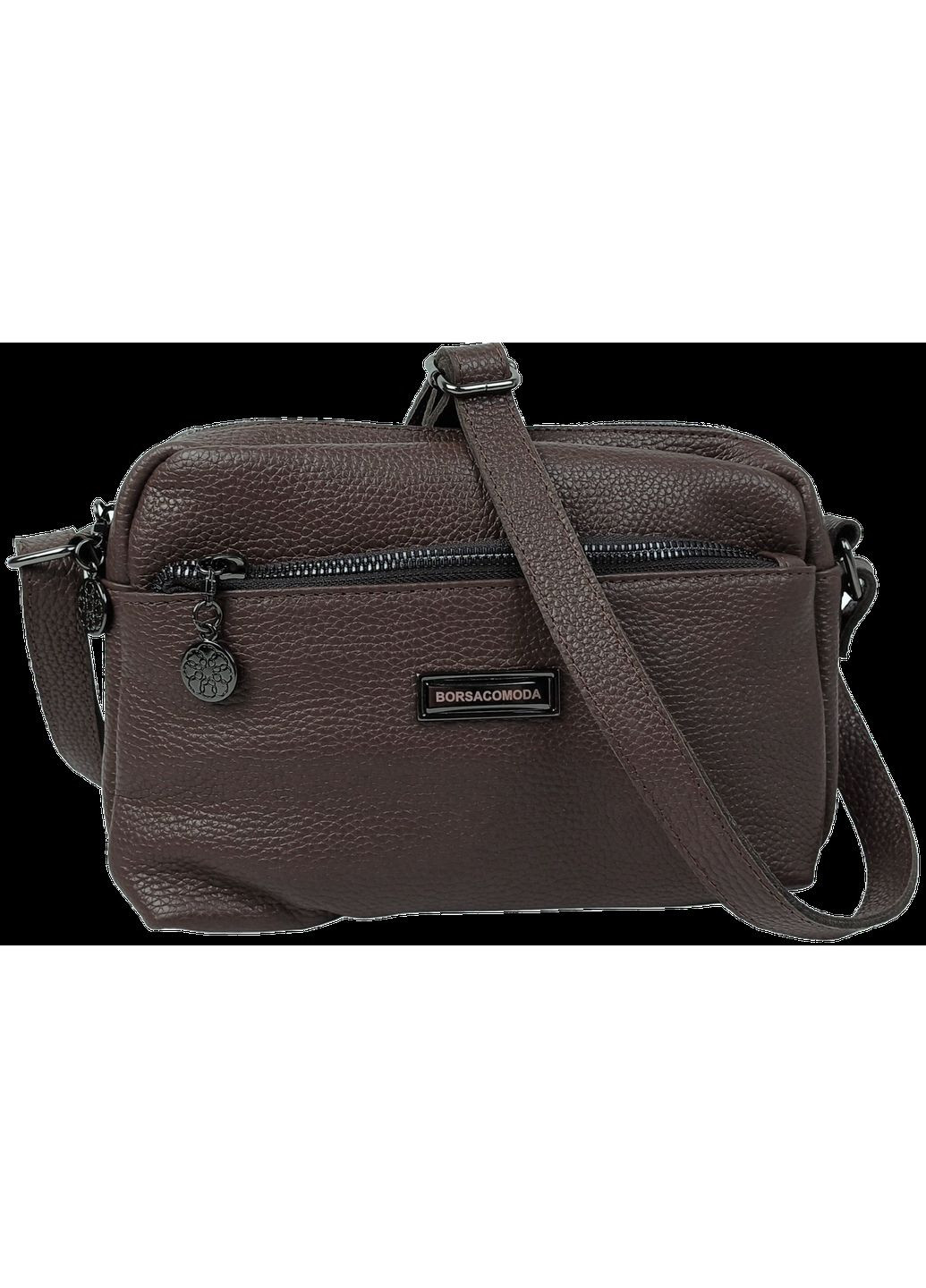 Сумка жіноча темно-коричнева, шкіряна, 25х17х10 см, на плече Borsacomoda (372692713)