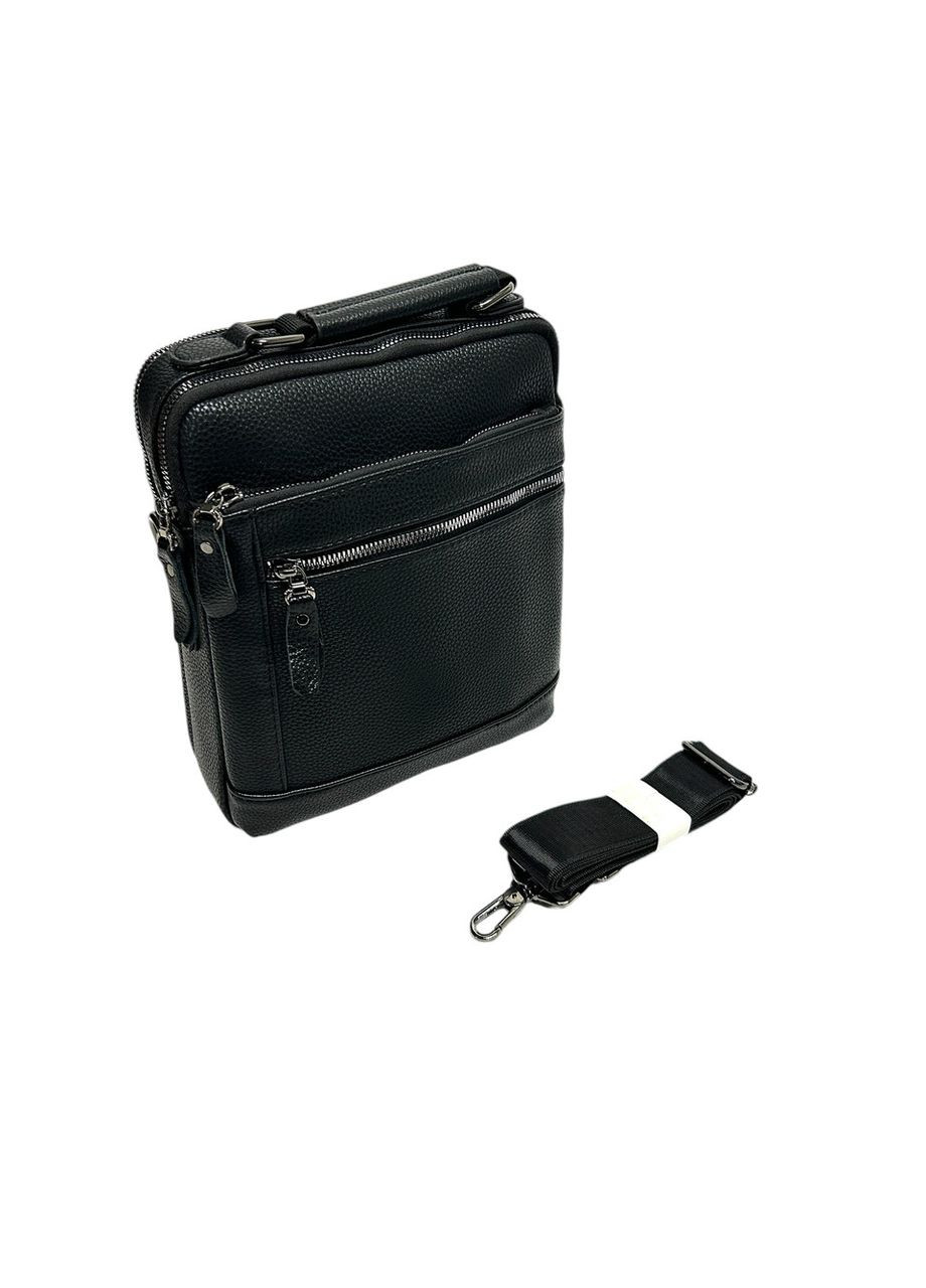 Чоловіча сумка з еко-шкіри 8231-3 чорна 24 x 20 x 7 No Brand (371682387)
