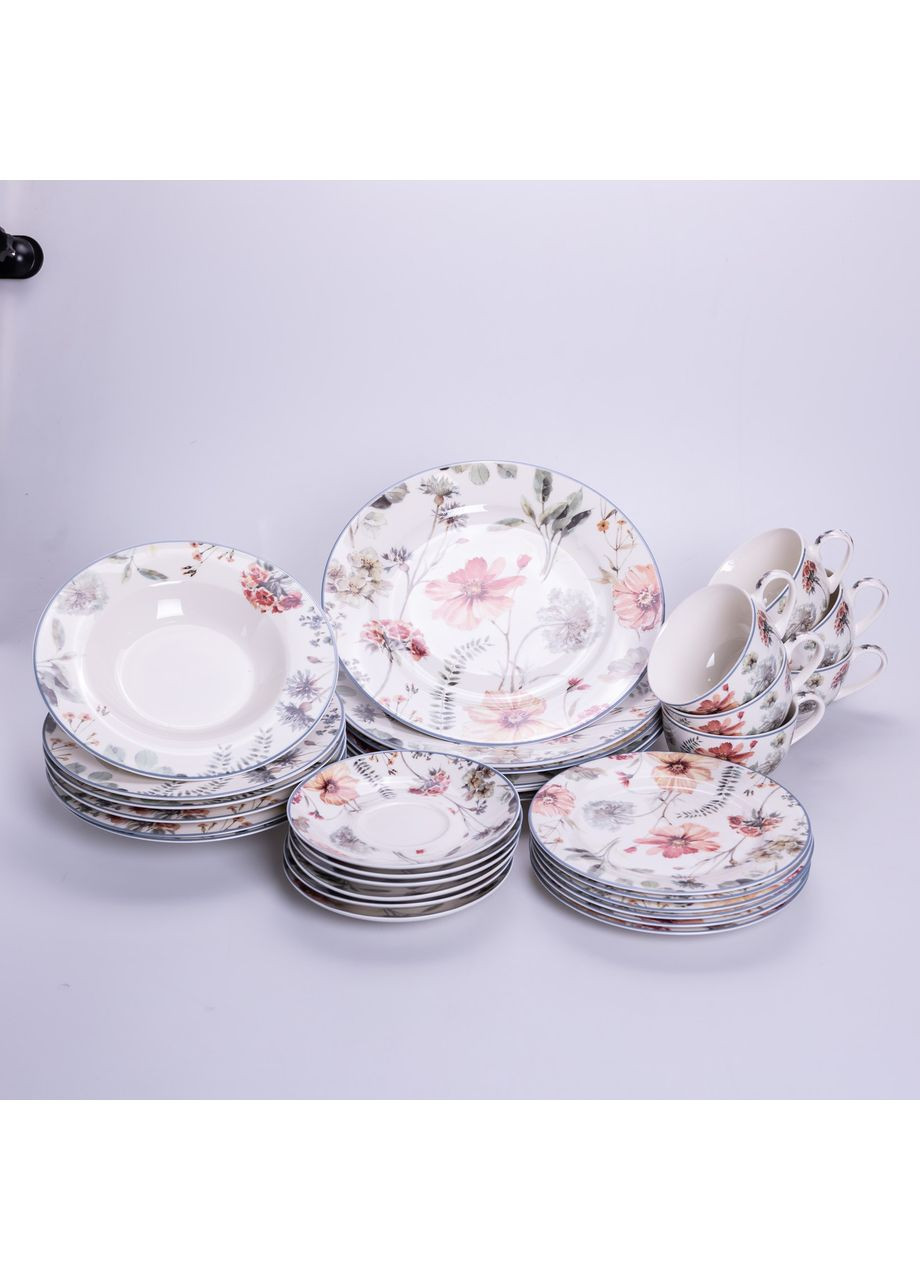 Столовый сервиз из фарфора Fleur на 6 персон 30 предметов HP-HK-5 Yiwu (369673476)