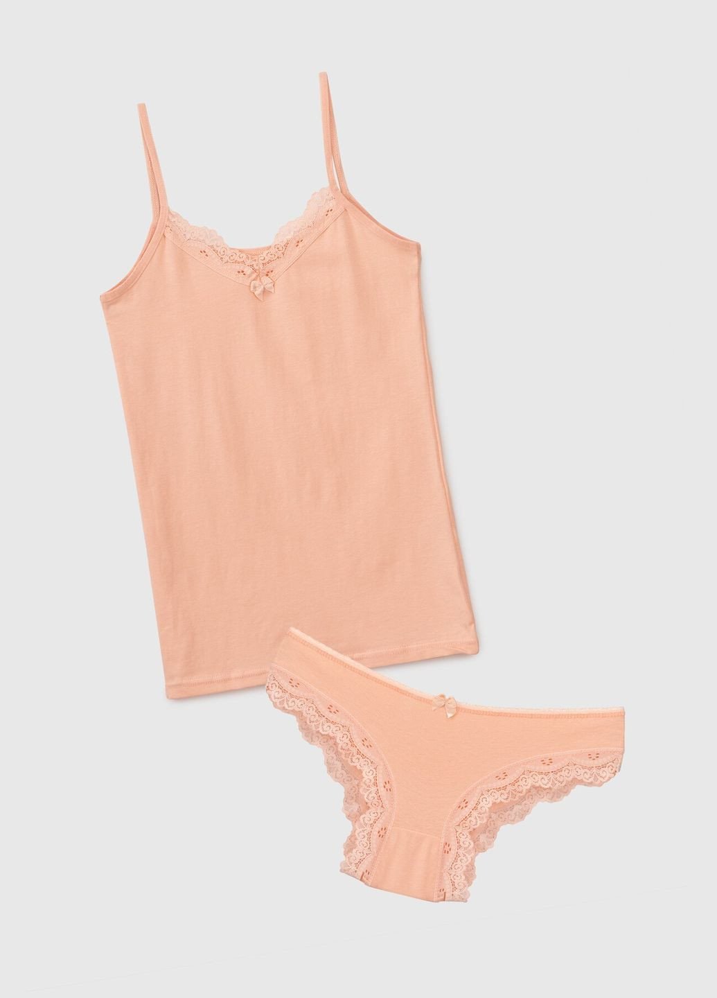 Персиковый демисезонный комплект майка+трусы 8000 персиковый (2000902346648a) shop (2000902346648) Miss Blue Moon