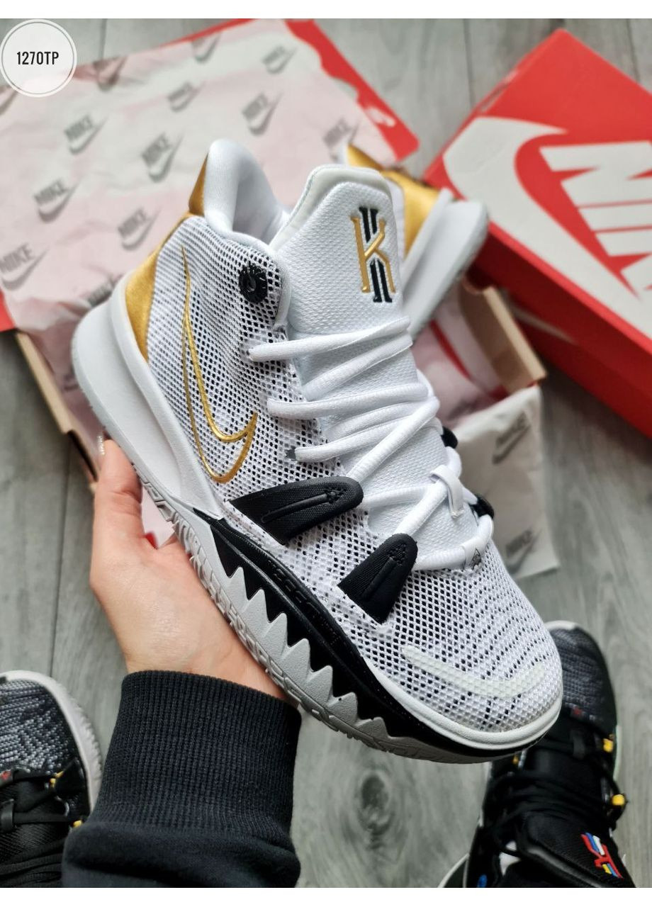 Білі Осінні кросівки чоловічі nike kyrie 7 gs rings white metallic gold найк кайрі No Brand