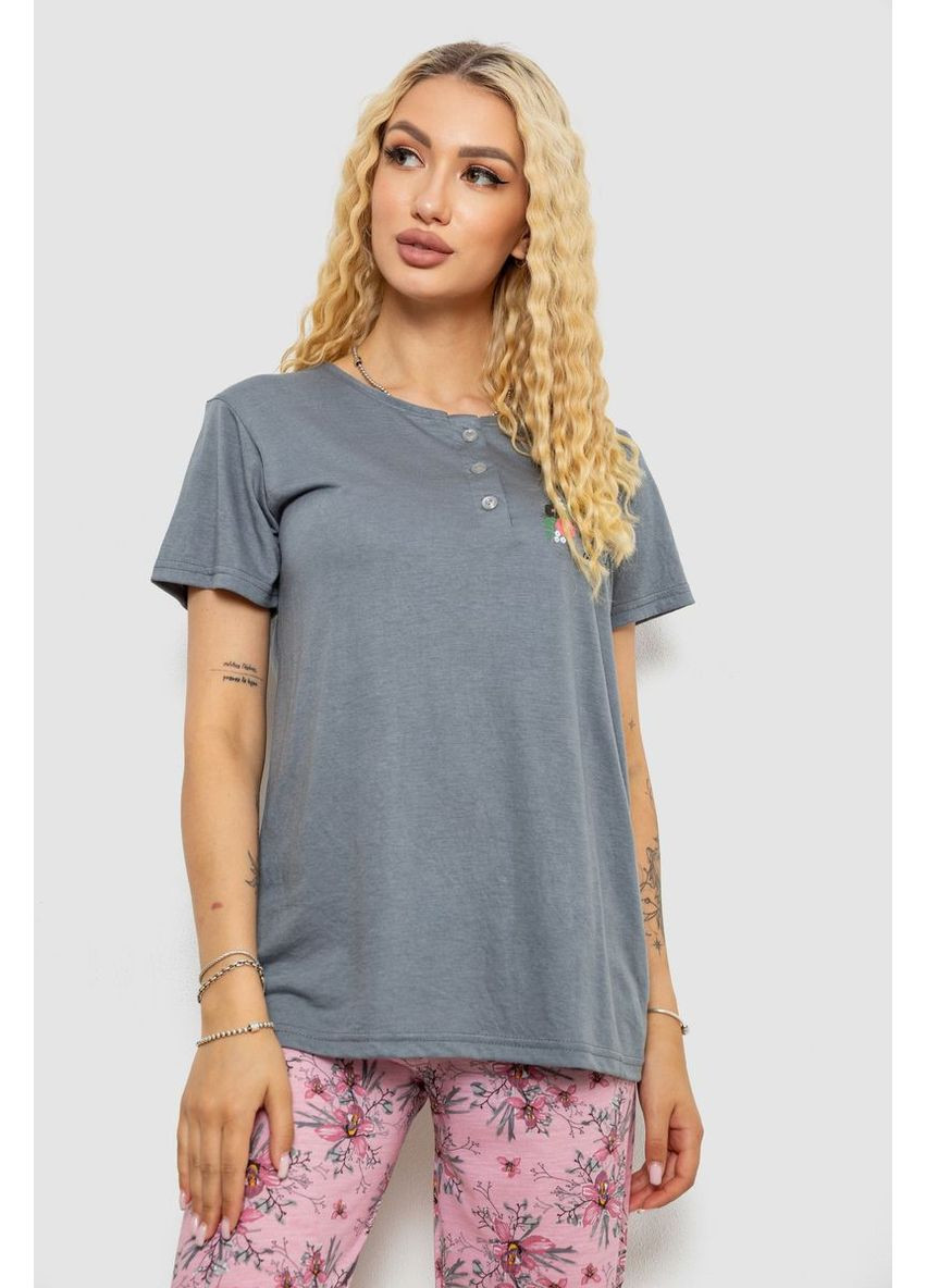 Серая всесезон пижама женская с принтом Sport Line