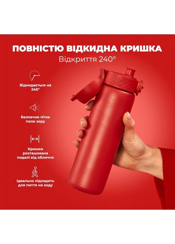 Оригінал! Пляшка для води металева вакуумна 500 мл. Vacuum Insulated, Red ION8 (397585845)