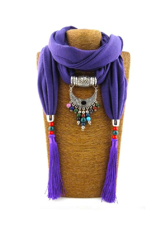 Шарф с украшением трикотаж Фиолетовый Восток No Brand (327419571)
