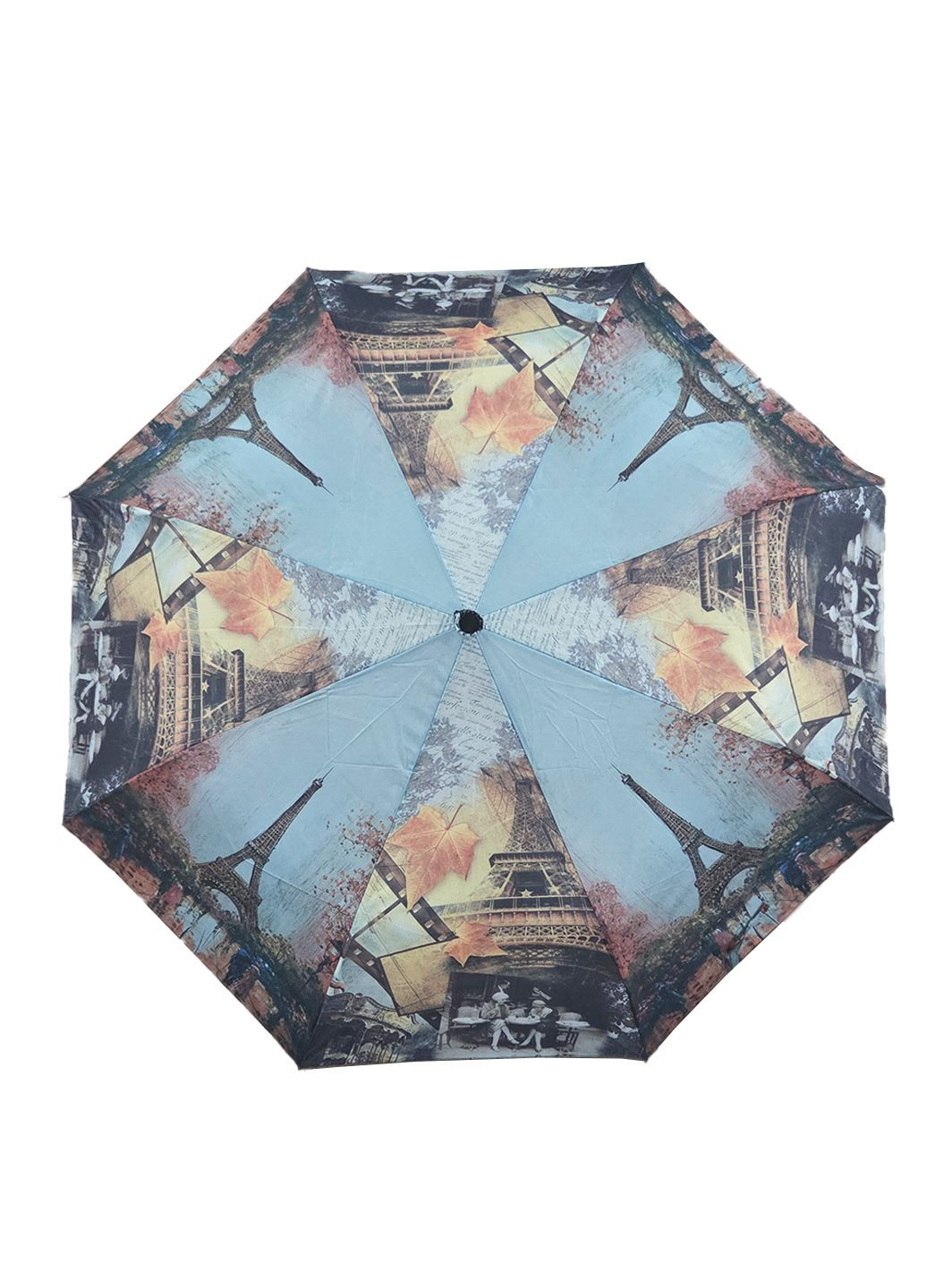 Блакитна парасолька жіноча напіавтомат Luvete середня система антивітер (338185157)