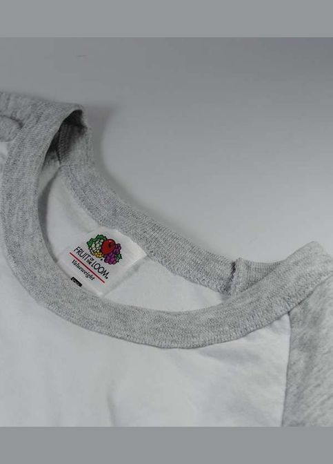 Комбинированная футболка мужская valueweight baseball белый с серебристым (0610260wf2xl) с коротким рукавом Fruit of the Loom