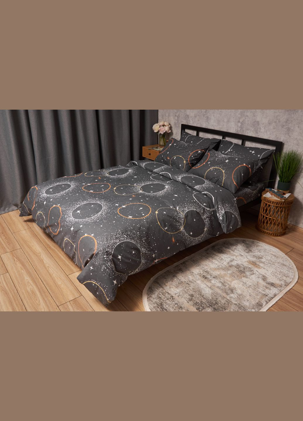 Комплект постельного белья Бязь Gold Люкс «» семейный 143х210х2 наволочки 2х50х70 (MS-820005661) Moon&Star Cosmic Glow (302973748)