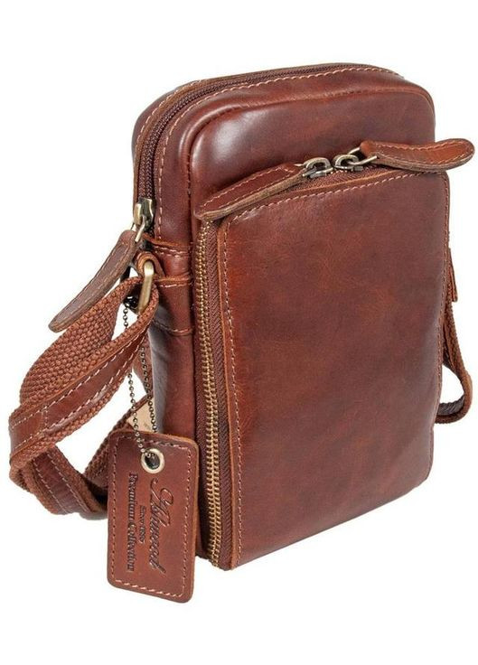 Сумка планшет через плечо для документов и для телефона мужская из натуральной кожи маленькая Коричневый 37233 Ashwood (353689984)