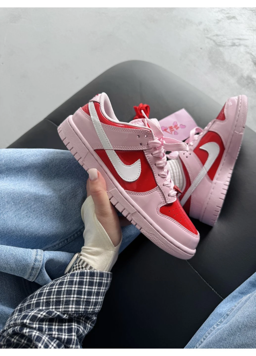Комбіновані літні кросівки nike dunk low be me/valentines day найк данк No Brand