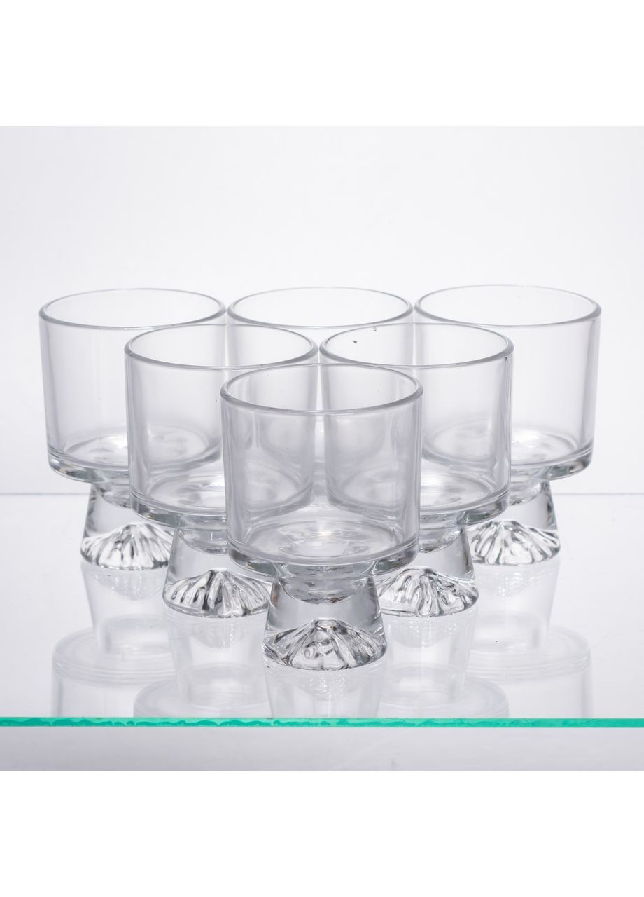 Набір креманок із товстого скла на ніжці 6 штук по 200 мл 64486-69 Yiwu (368766886)