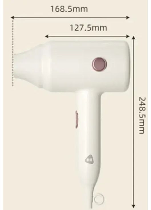 Фен для волосся Hair Dryer Air 7 з потужним двигуном і функцією іонізації 1800 Вт Бежевий Enchen (362666666)