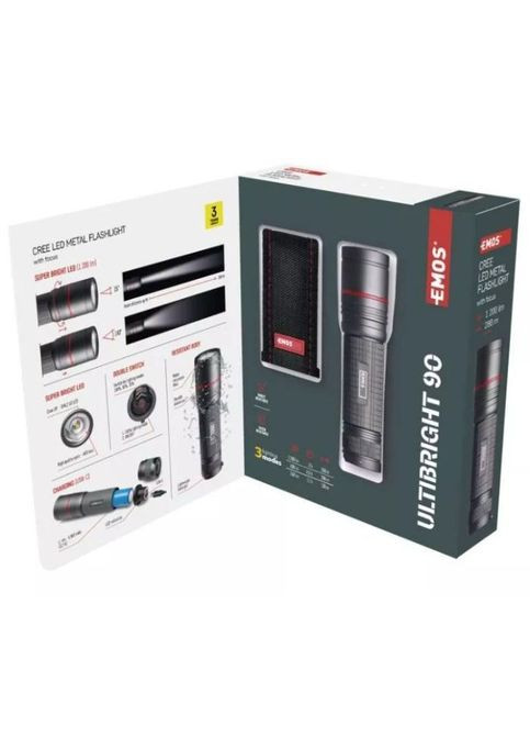 Ліхтар (P3190) Emos P3190 1200Lm Li-ion Metal (268143707)