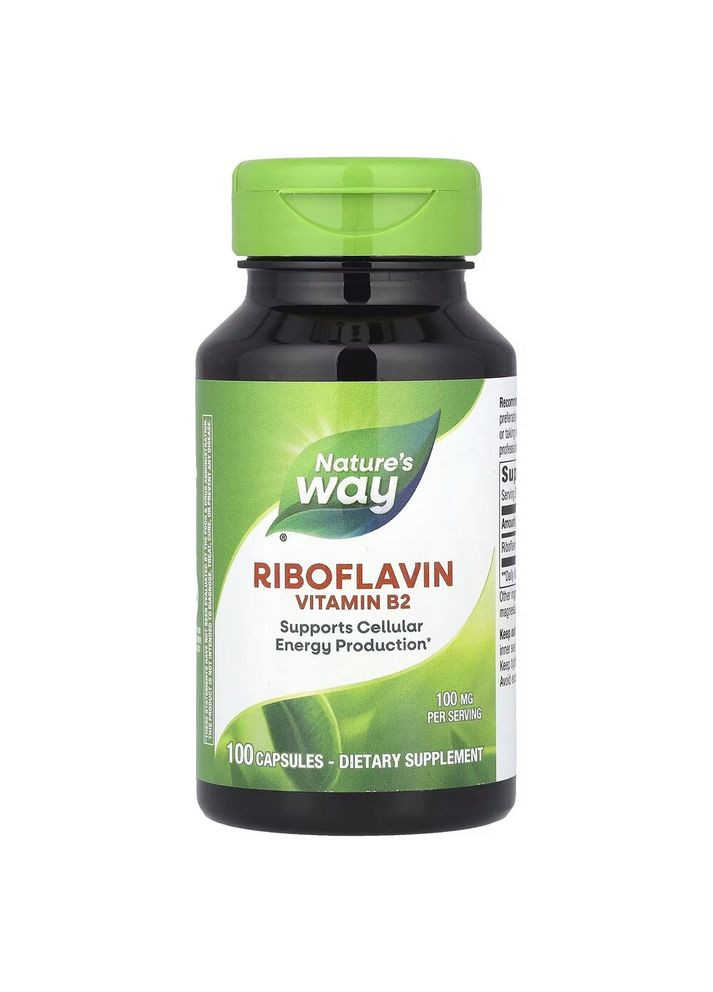 Рибофлавін Riboflavin, 100 капсул Nature's Way (322208957)