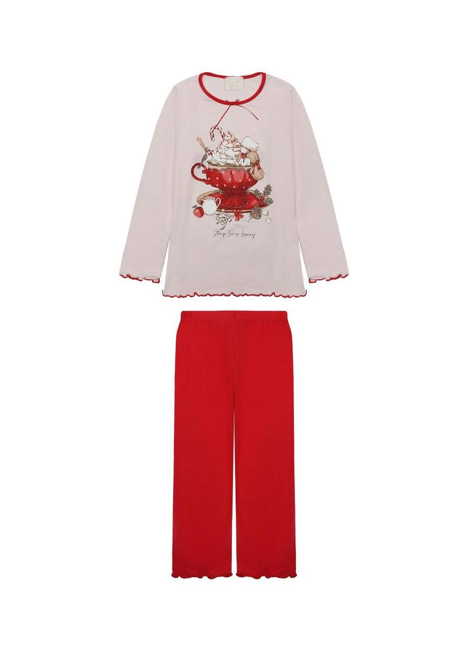Красная пижама luxury, ст. 35471, marshmallow, 3 года, 98 см Story Loris
