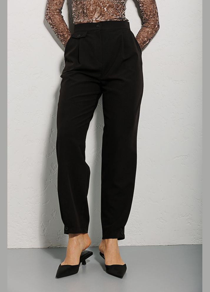 Жіночі штани чорні із защипами внизу Arjen (289787330)