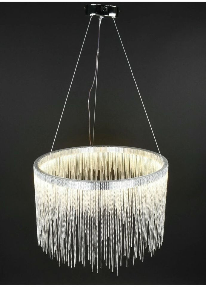 Люстра світлодіодна підвісна LED світильник для квартири на стелю ледве 27526 Хром 50-120х80х80 см. Sunnysky (324396309)