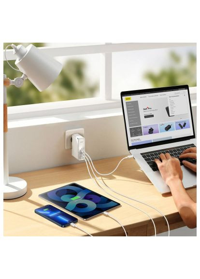 Зарядное устройство C 240W white (CCGP100202) Baseus GaN5 Pro Fast Charger 2C+U 140W + Cable 1.0m Type- (370016389)