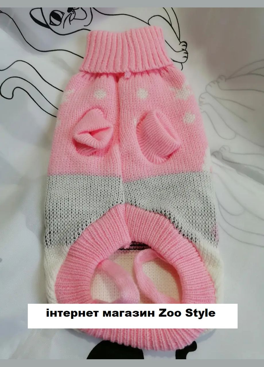 Вязаный акриловый свитер для котов и кошек Pet Style "Розовый кролик" XS No Brand - (323237296)