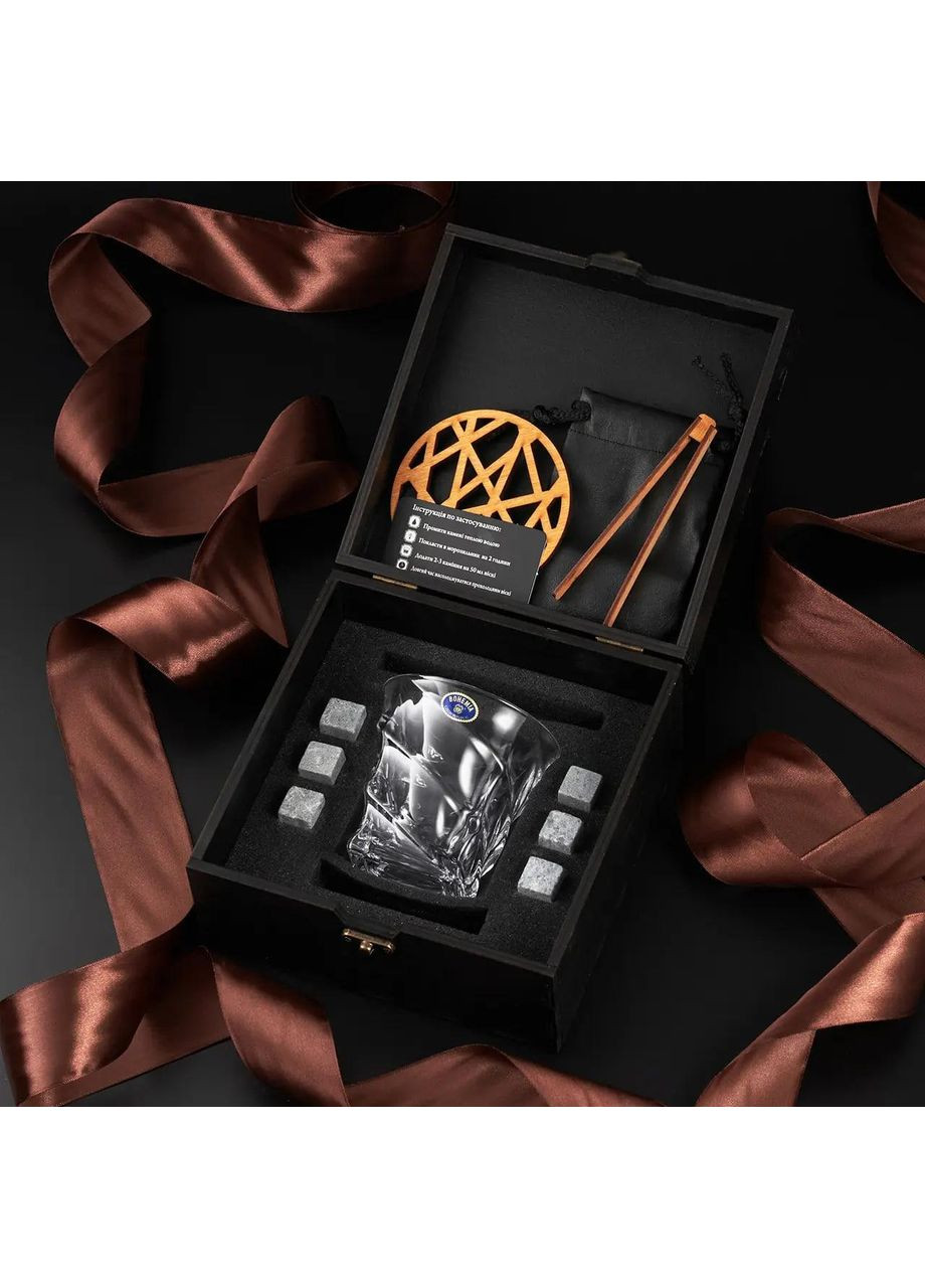 Камені для віскі Дерев'яна коробка + Casablanca 300 мл Bohemia (364550588)