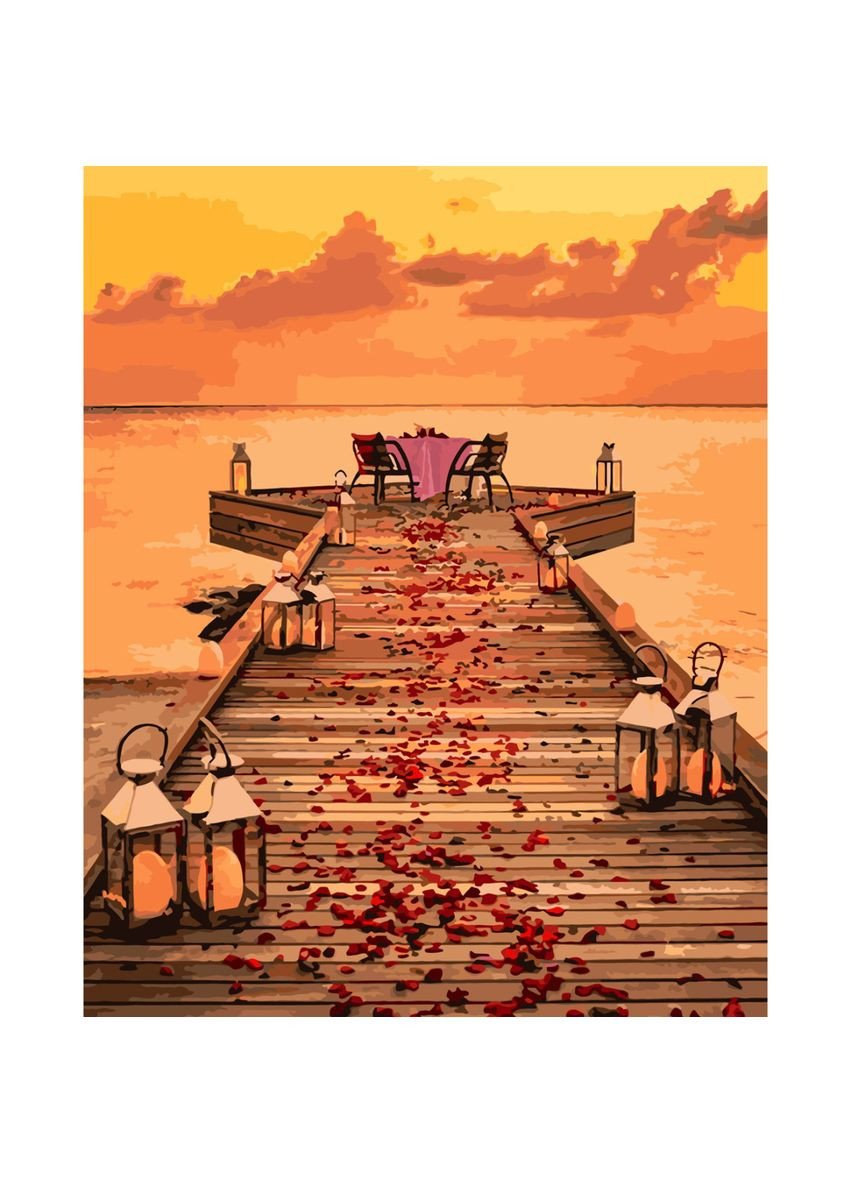 Картина по номерам "Романтика на пристани" см — живопись для взрослых, творчество, хобби. Strateg (369759267)