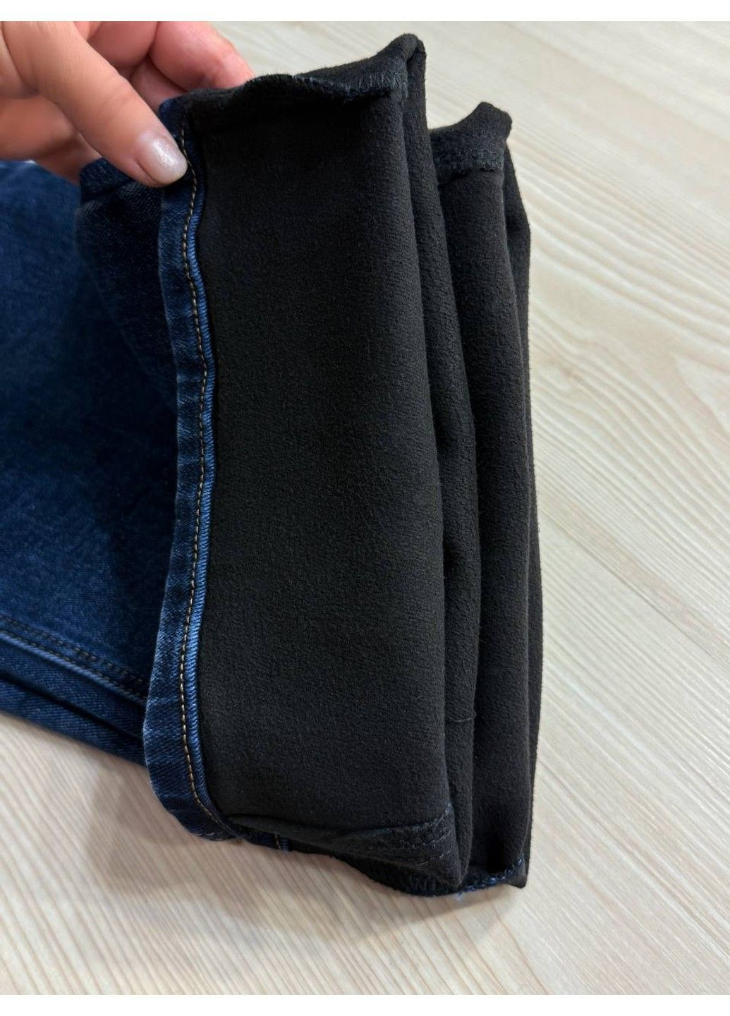 Джинси жіночі 8226 утеплені палаццо на флісі з ременем сині Derun - (365574403)