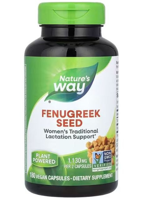 Пажитник Fenugreek Seed 1130 мг 180 веганских капсул Nature's Way (357342904)