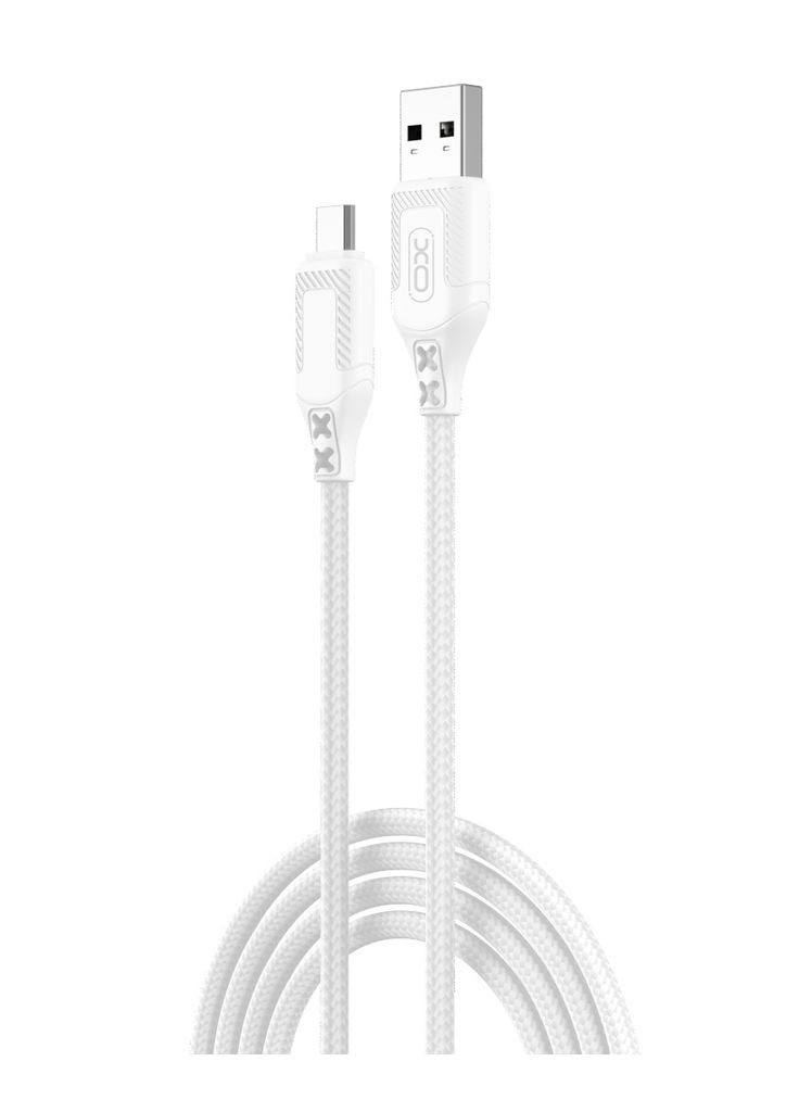 Кабель USB NB235 Zebra series Braided 2.4A Micro Цвет Белый XO (337994183)