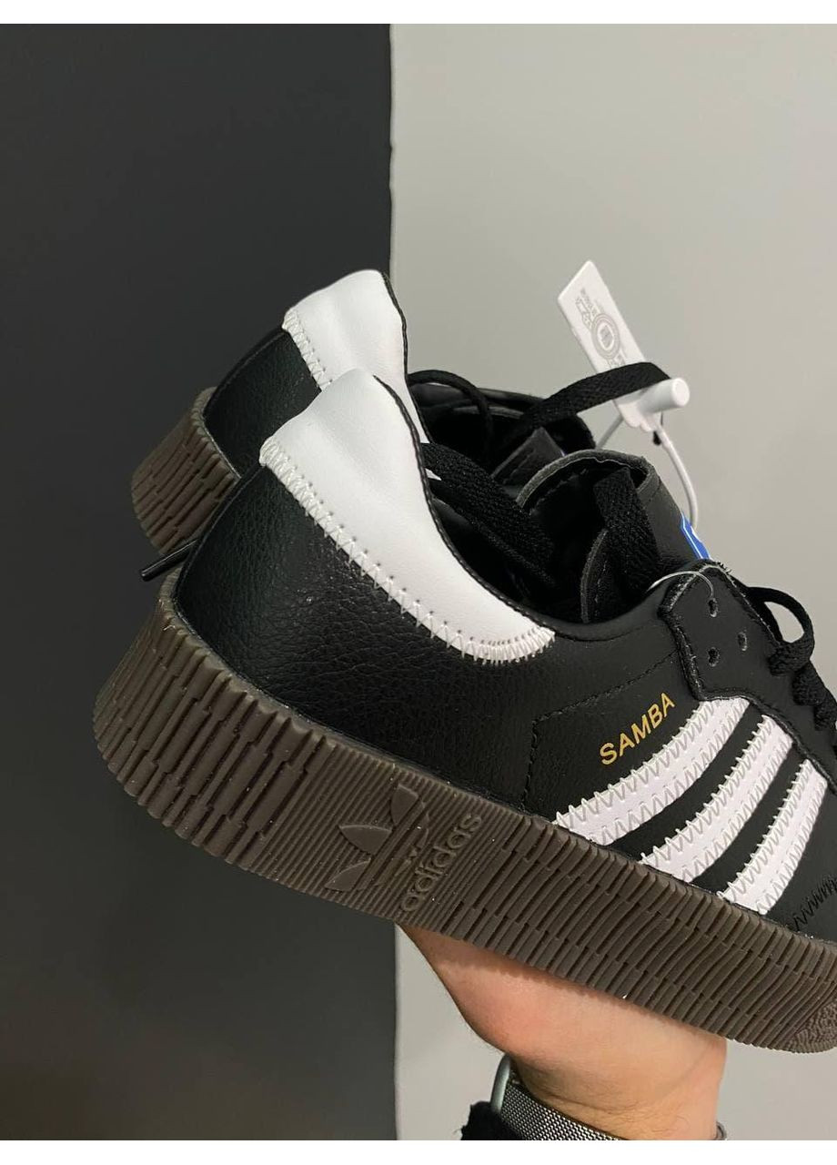 Чорні Осінні кросівки чоловічі adidas samba black gum адідас самба No Brand