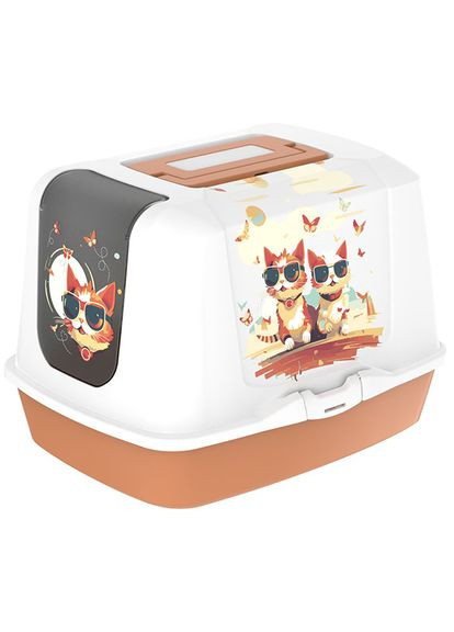 Туалет для котов Trendy Cat Jumbo Инди и Луиза закрытый 58х44х42 см Карамель (5412087022564) Moderna (342059010)