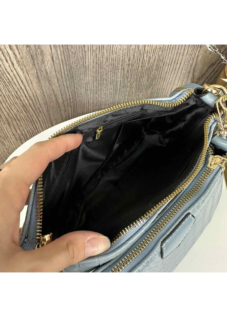 Жіноча міні сумочка клатч з екошкіри блакитна з ключницею брелоком ProDobro (363259252)