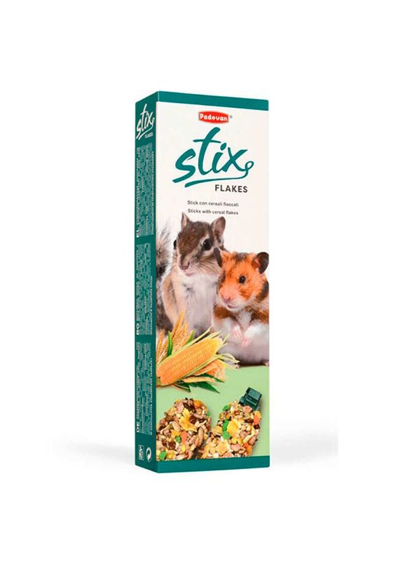 Ласощі палочки зі злаками для невеликих гризунів Stix Flakes Criceti - 100 г Padovan (327055806)