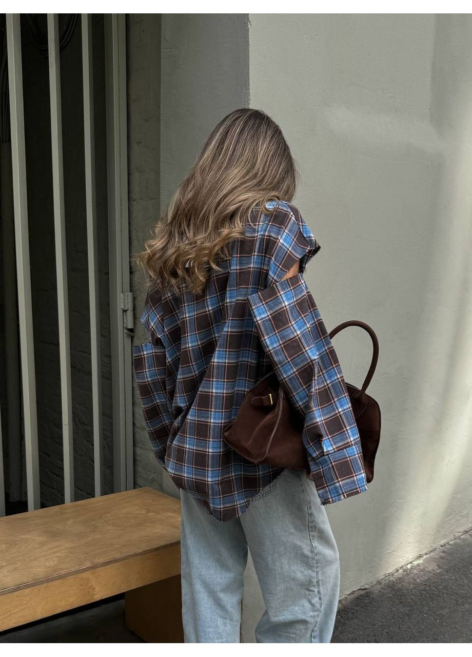 Коричневая повседневный рубашка Україна с длинным рукавом