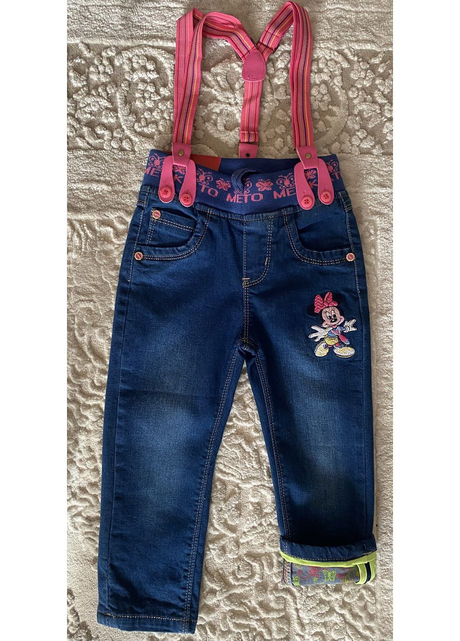 Комбинированные демисезонные джинсы для девочки на резинке 92-122 No Brand