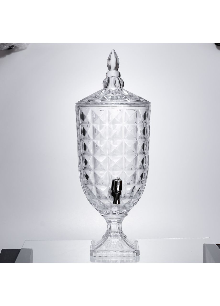 Лимонадниця з краном на підставці скляна 5 л лимонадник 51 см прозорий HP-19-18F-5 (A-047353) Yiwu (370381790)