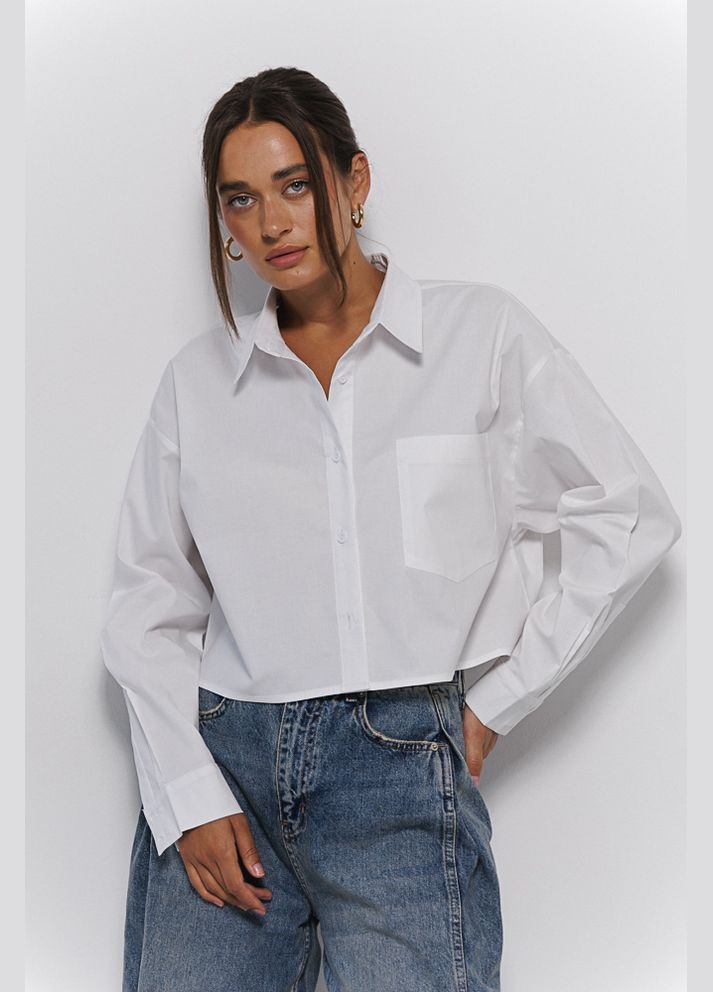 Укорочена жіноча сорочка чорного кольору Arjen (300591997)