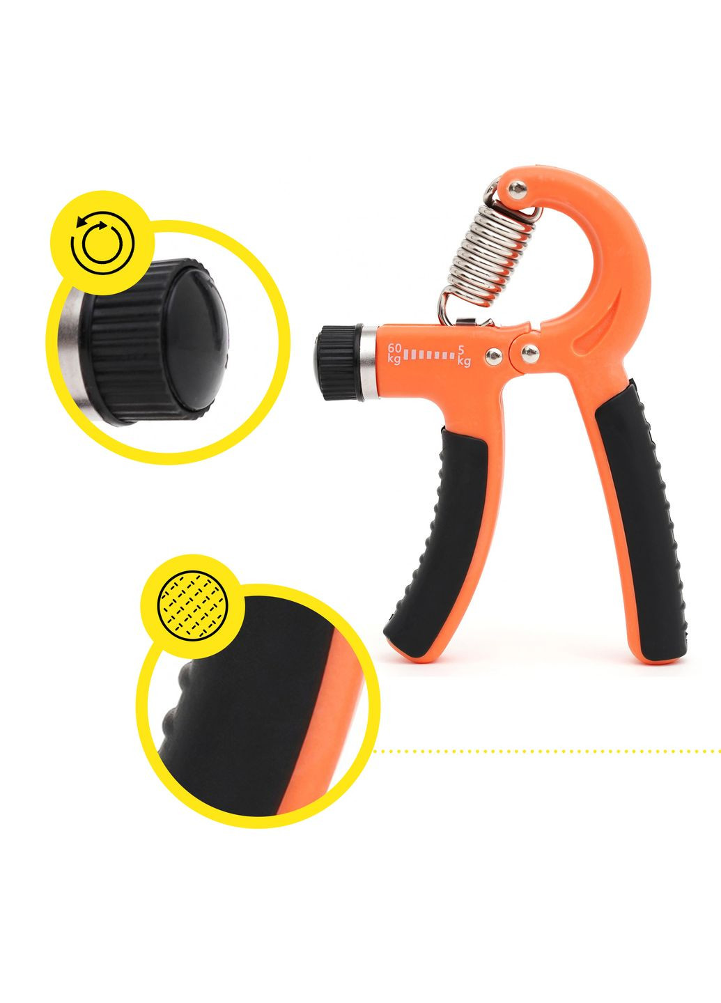 Еспандер кистьовий 5-60 кг з регульованим навантаженням Orange/Black Cornix XR-0143 (275654168)