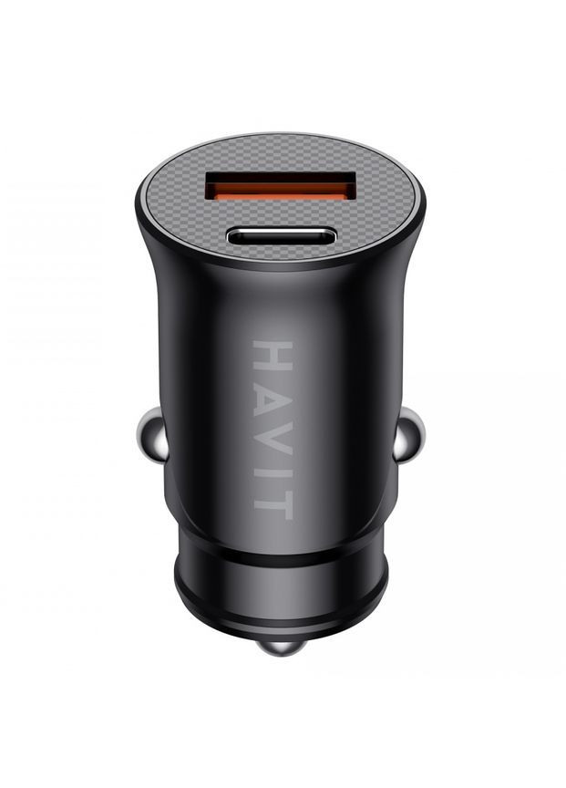 Автомобільний зарядний пристрій HV-CC2022 20W USB+USB-C Black зі швидкою зарядкою Havit (282313645)