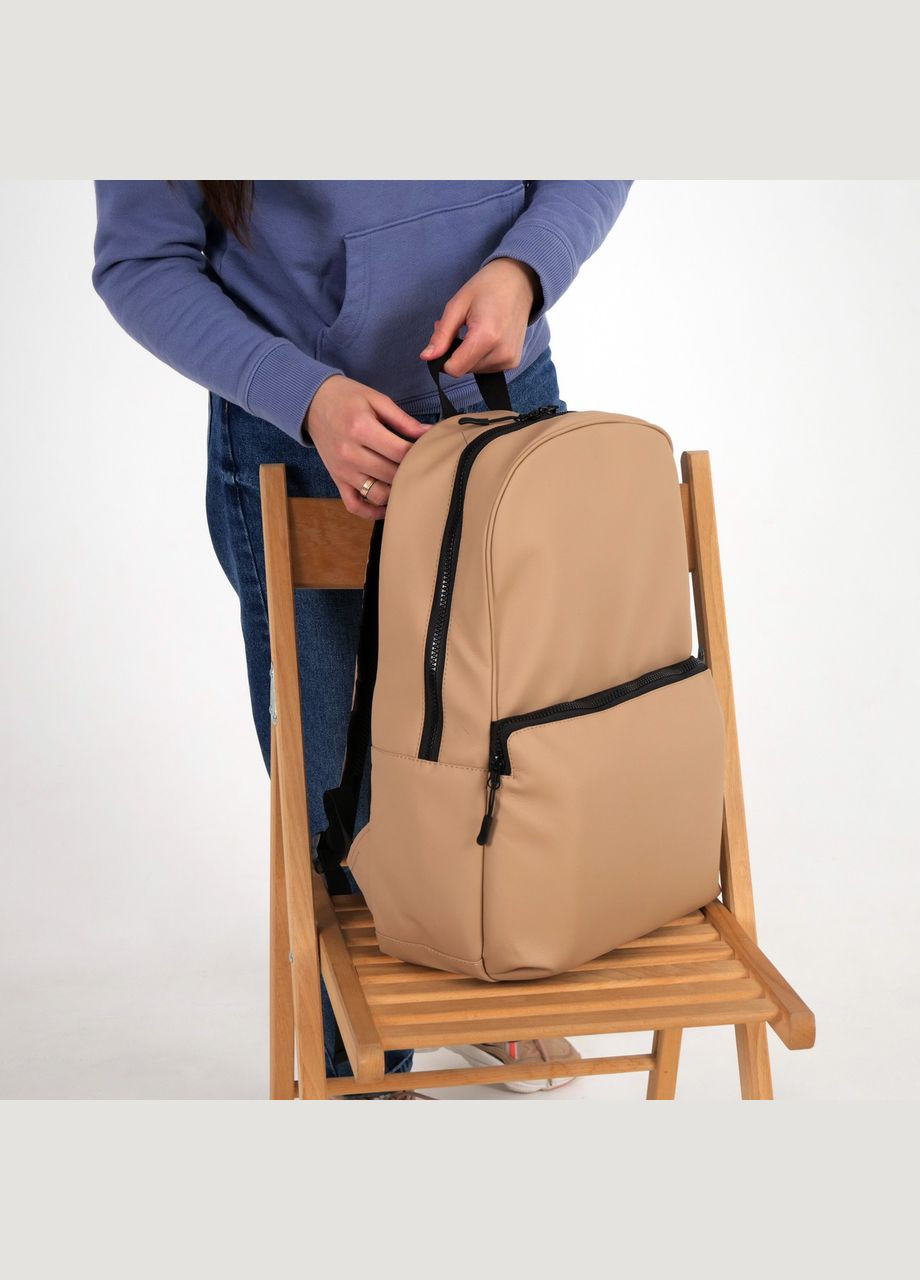 Женский рюкзак из экокожи бежевого цвета с отделением под ноутбук ToBeYou premium (284725569)