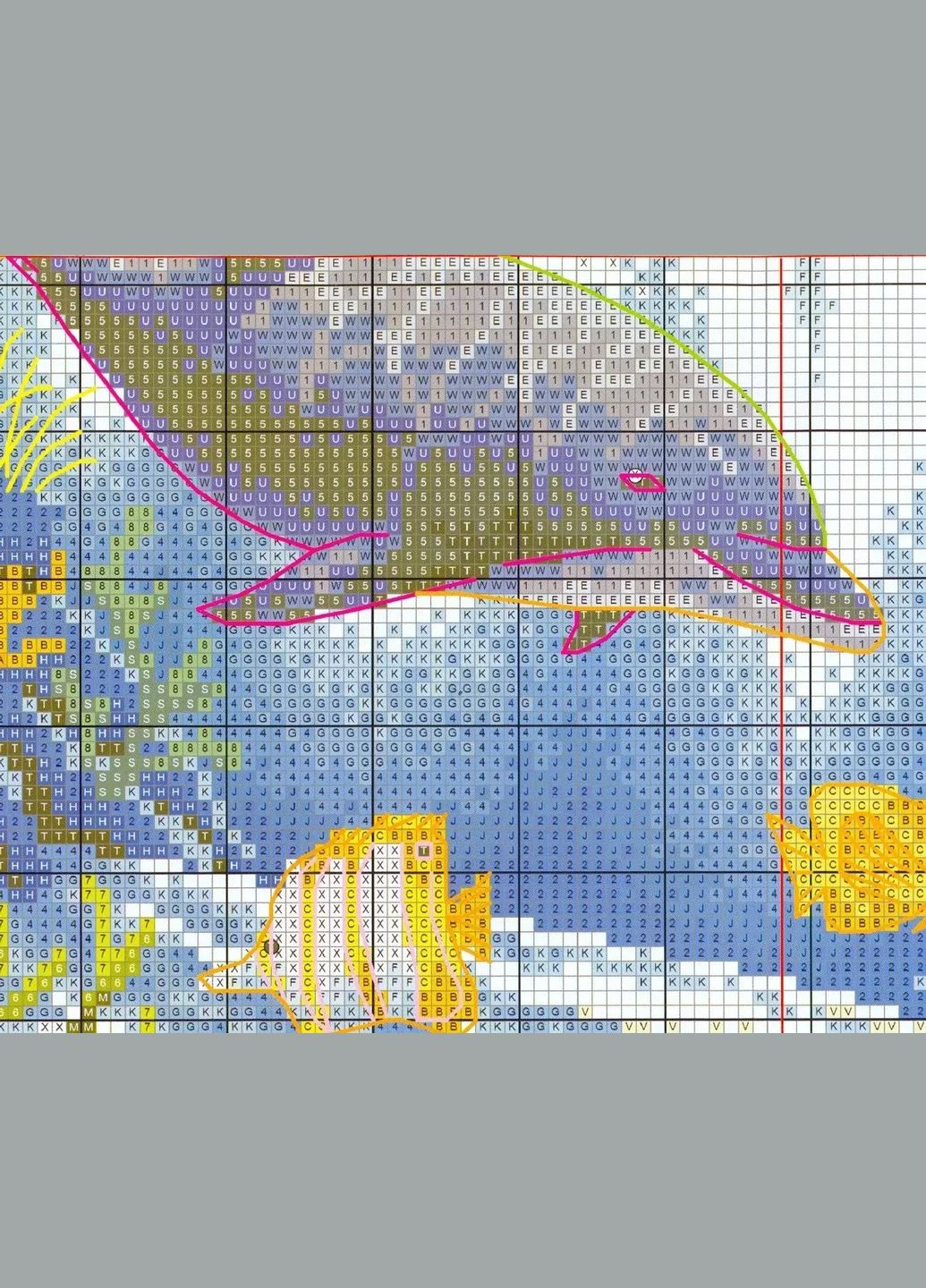 Набор для вышивания по нанесённой на канву схеме "Dolphin". AIDA 14CT printed 36*36 см Joy Sunday (313612970)