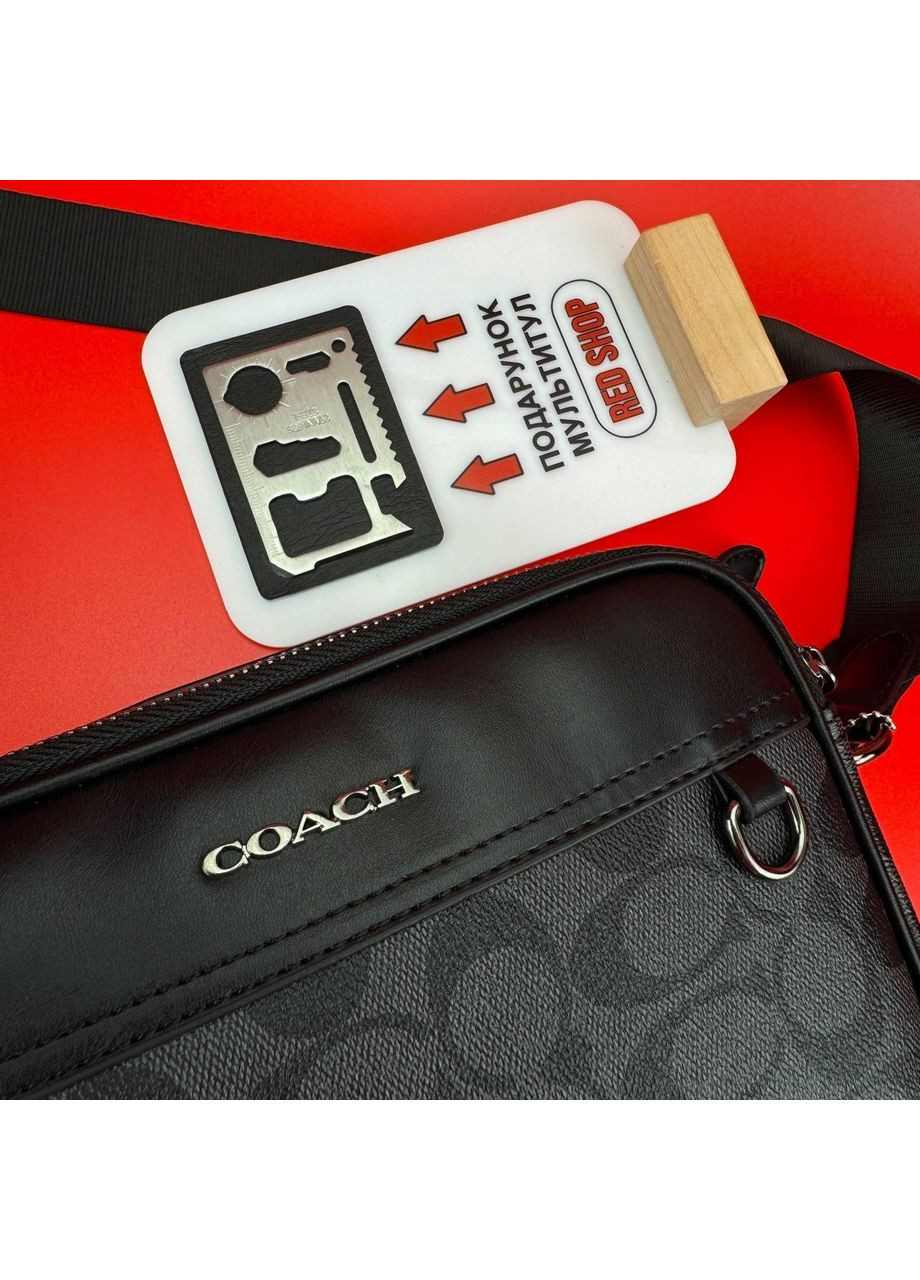 Чоловіча Барсетка crossbody чорна / Висока якість / стильна Сумка Коуч через плече Чоловічий месенджер Coach (361668564)