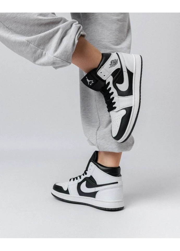 Черно-белые кроссовки white black No Brand Air Jordan 1 Retro HD