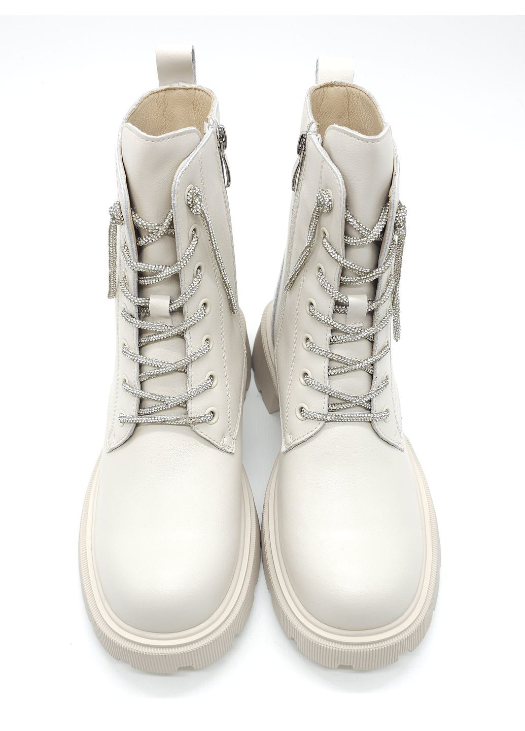 Жіночі черевики на овчині бежеві шкіряні YA-14-9 24,5 см (р) Yalasou (271828043)