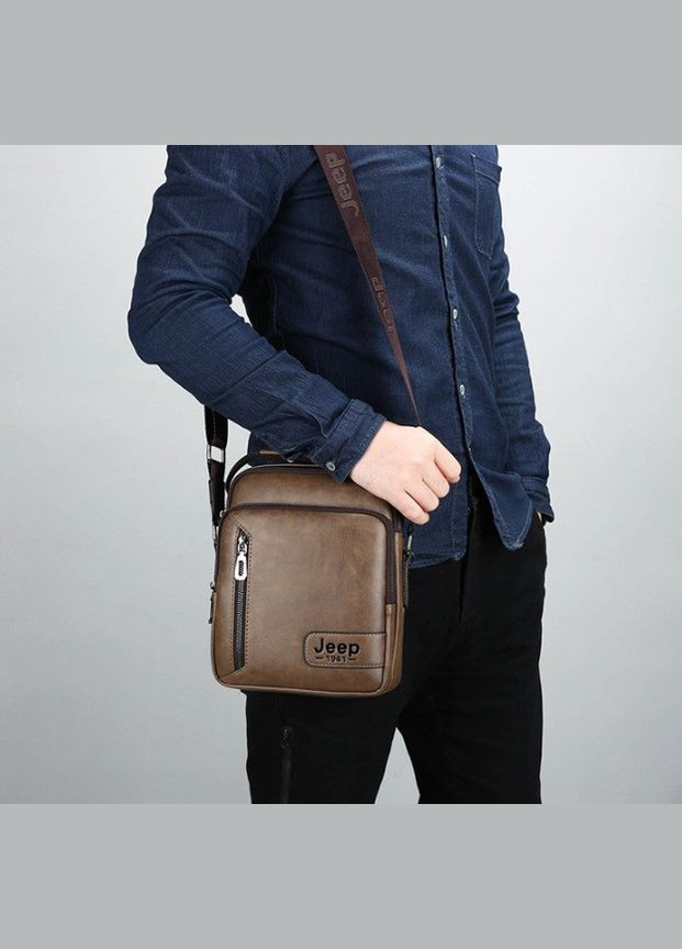 Якісна чоловіча сумка планшетка 1941 повсякденна, стильна міська сумка Джип барсетка Чорний PTR Jeep (336964275)