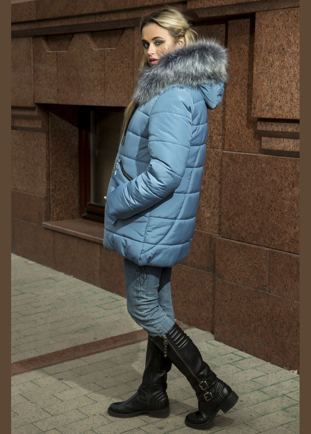 Синяя зимняя зимняя куртка kristina синий MioRichi