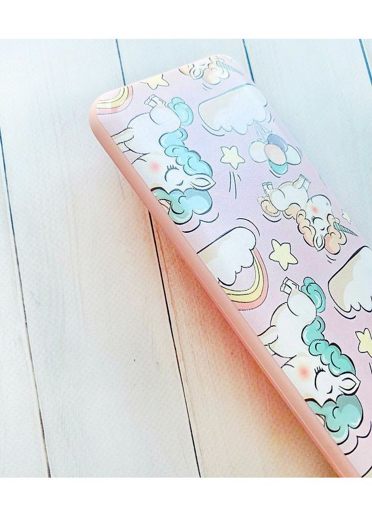 Матовий чохол з рожевими боками на Xiaomi Redmi 14C/Poco C75 Єдинороги (принт 106) Creative (355396995)