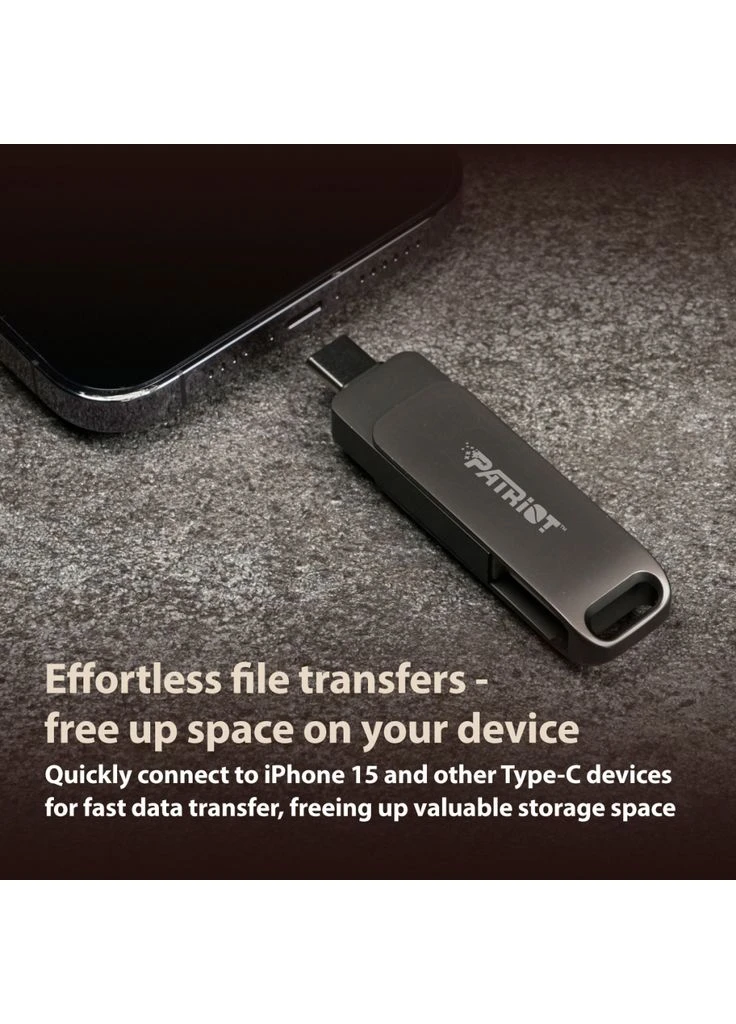 USB флеш накопитель 64GB Rage R550 Matte Black USB/Type-C 3.2 (PE64GR550DSAD) Patriot (382085495)