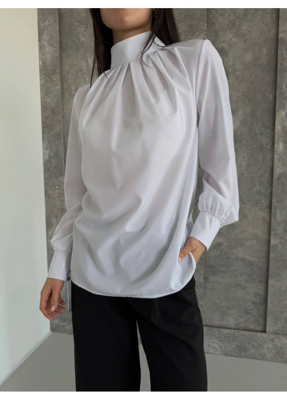 Белая классическая рубашка однотонная DK/DL Мода без кордонів